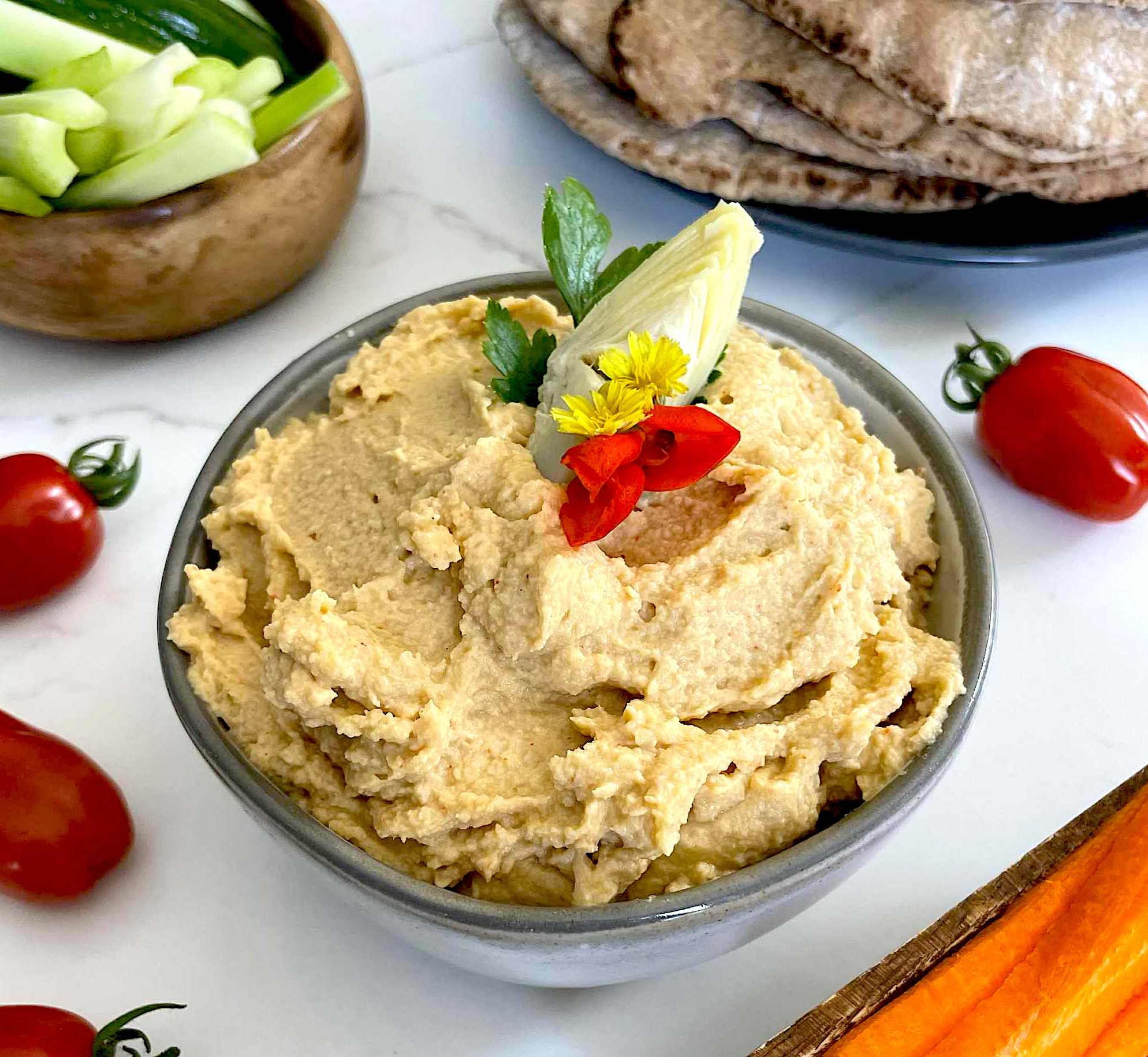 Artichoke Hummus with White Miso ~ Oil-Free ~ WFPB