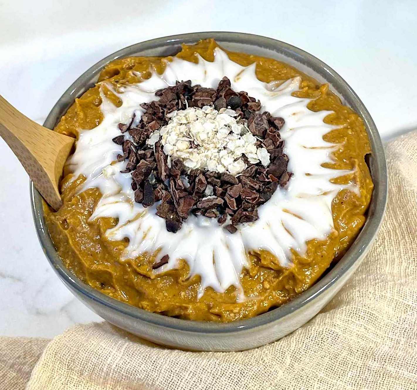 Sweet Potato Chocolate Smoothie Bowl with Pumpkin Spice