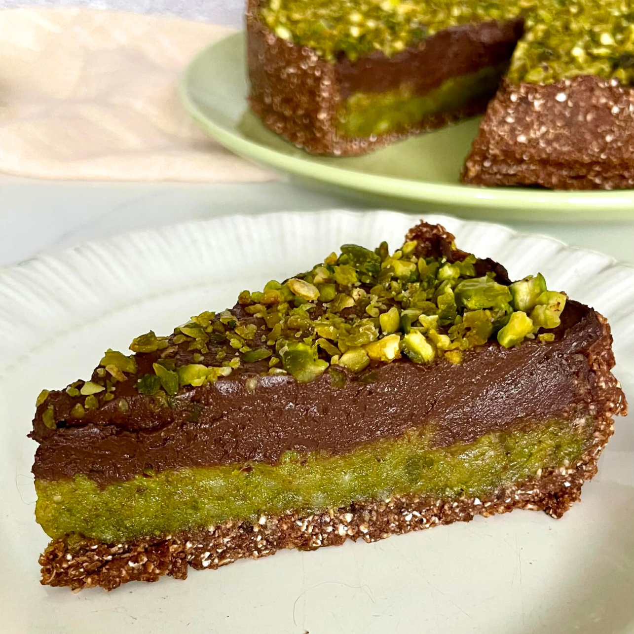 No-Bake Vegan Chocolate Pistachio Pie WFPB Gluten-Free-image
