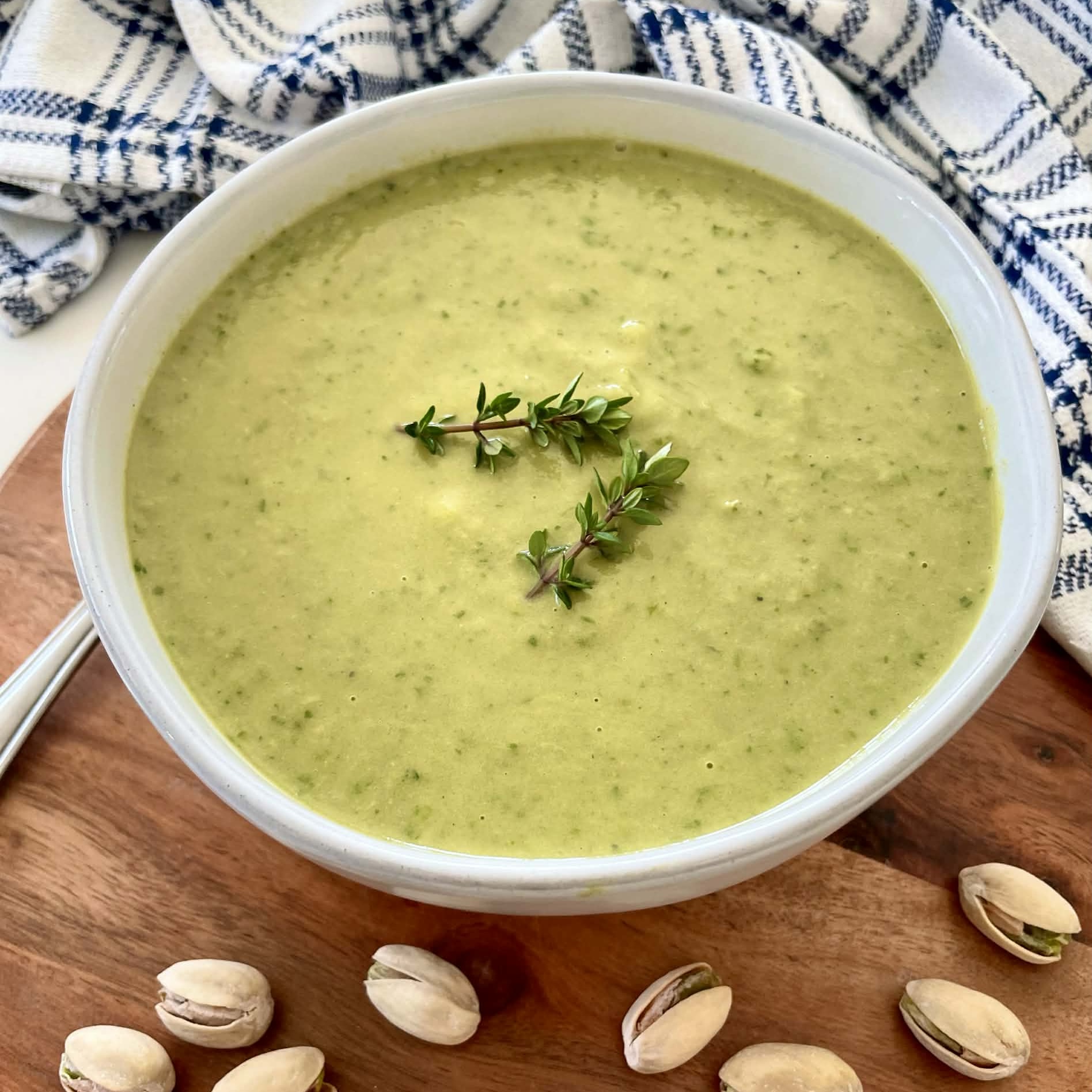 Asparagus Pistachio Soup Oil-Free Vegan